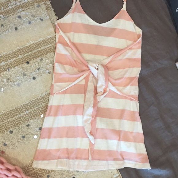 Pink and White Front Bow Tie Sundress - Picture 4 of 5